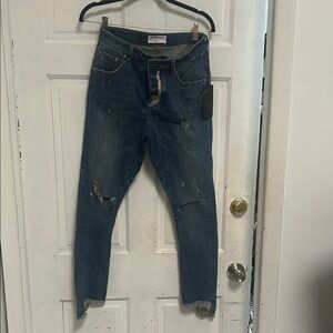 Distressed One Teaspoon Blue Women's Harem Jeans, Size 26